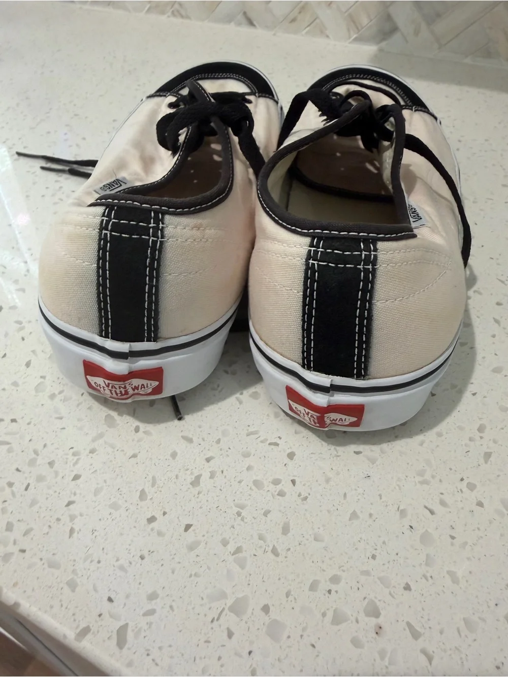 Vans Low Top Canvas Skate Shoes Black & Cream Men’s Size 13